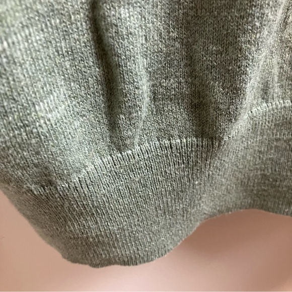 J.Crew Factory Cotton Half-Zip Sweater in Heathered Green Medium - Picture 6 of 12